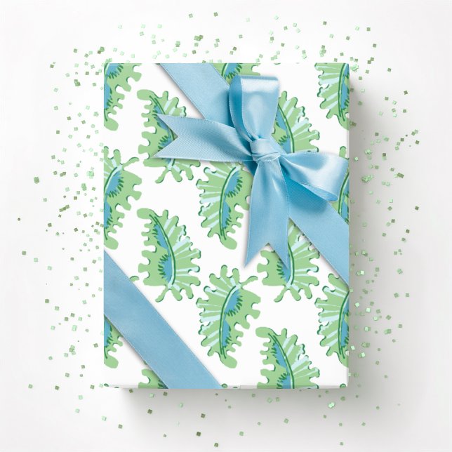 Frilly Frond in Green and Aqua Geschenkpapier (Von Creator hochgeladen)