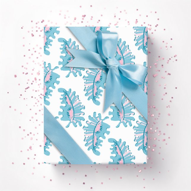 Frilly Frond in Rosa und Aquamarin Geschenkpapier (Von Creator hochgeladen)