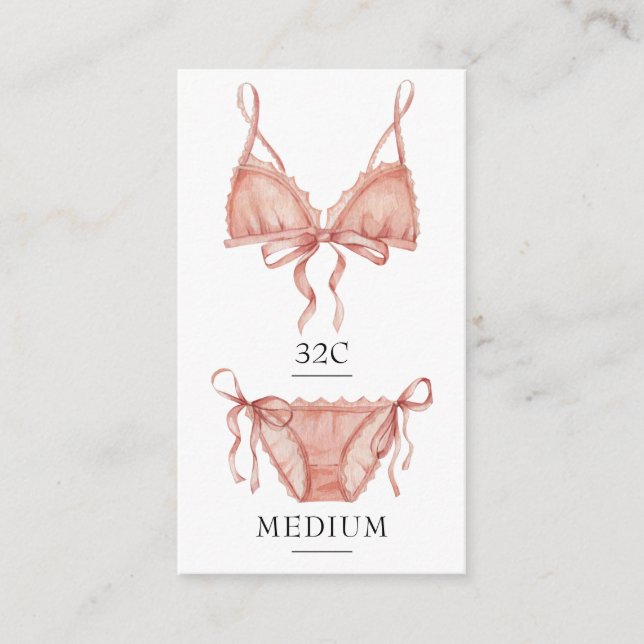 Frilly Pink Lingerie Size Insert Card (Vorderseite)