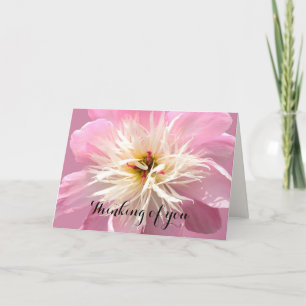 Frilly Pink Peony Custom Message Karte