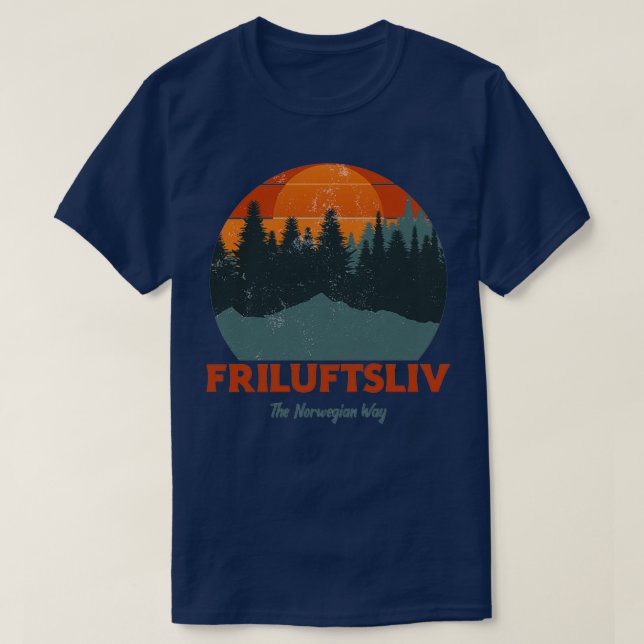 Friluftsliv Connect With Nature The Norwegian Way T-Shirt (Design vorne)
