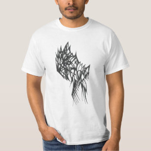 Fringe Schwarz Weiß Abstrakte Stammes-Tattoo-Kunst T-Shirt