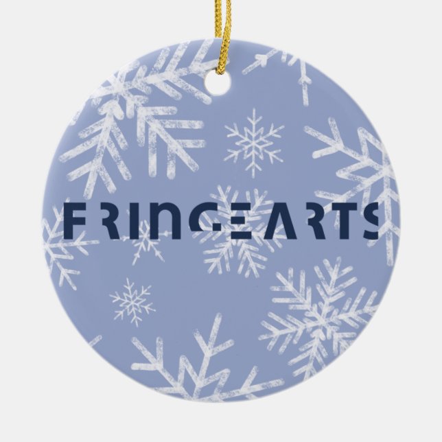 FringeArts Keramik Ornament - Schneeflocken (Vorne)