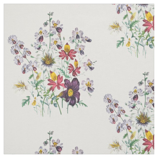 Fringeblumen und samtene Trompeten-Blume Stoff (Muster)