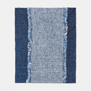 Fringed denim blauen Jeans Rahmen. Fleecedecke
