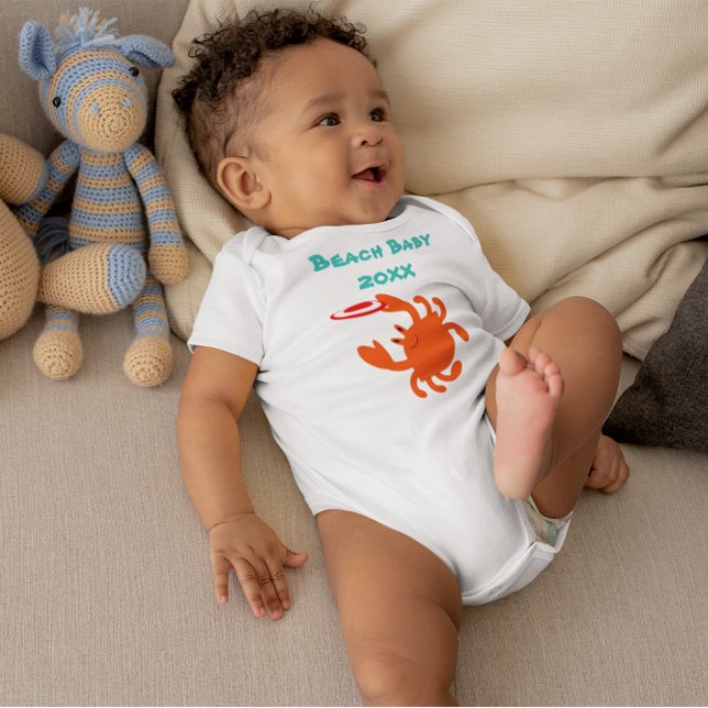 Frisbee Crab Beach Baby Personalisiert Baby Strampler (Von Creator hochgeladen)