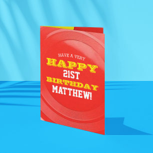 Frisbee geben Sie Ihren Namen und Geburtstag ein Karte