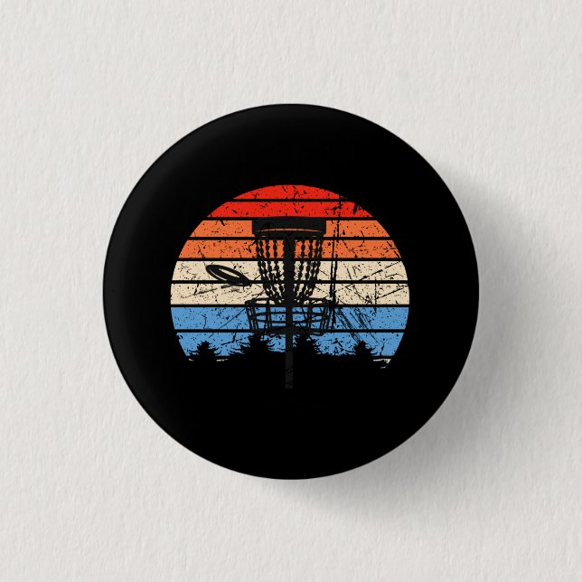 Frisbee Golf Disc Golf Retro Button (Vorderseite)