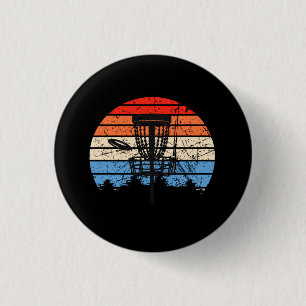 Frisbee Golf Disc Golf Retro Button