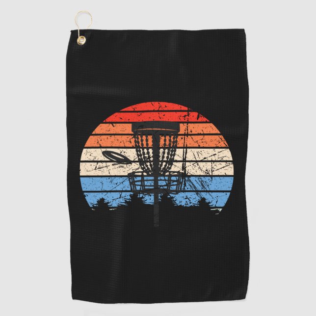 Frisbee Golf Disc Golf Retro Golfhandtuch (Vorderseite)
