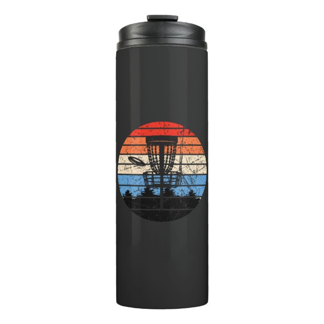 Frisbee Golf Disc Golf Retro Thermosbecher (Vorderseite)