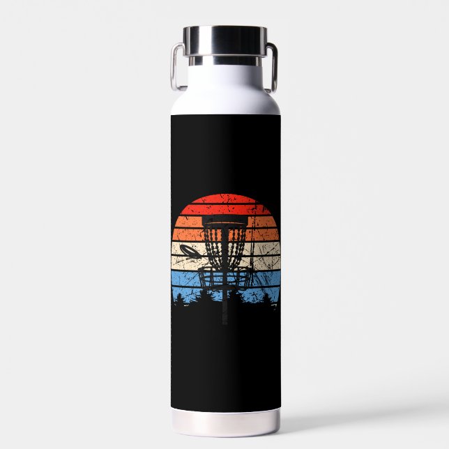 Frisbee Golf Disc Golf Retro   Trinkflasche (Vorne)
