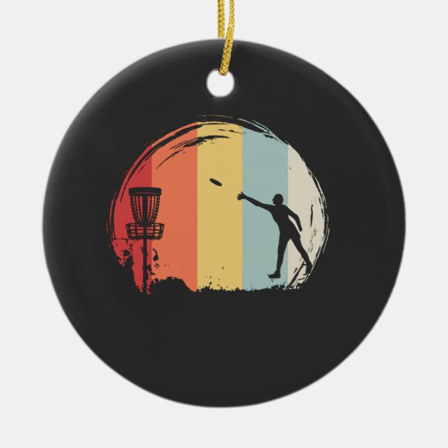 Frisbee Golf Retro Keramik Ornament (Vorne)