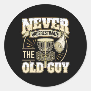 Frisbee Golf Vater Opa Ich Unterschätze Nie Runder Aufkleber