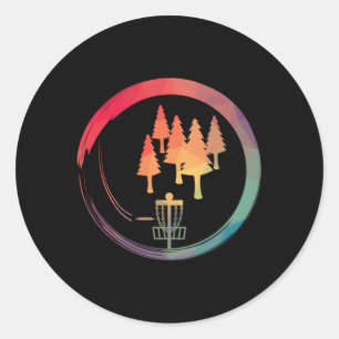 Frisbee Golfer Disk Golf Basket Runder Aufkleber