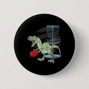 Frisbee Golfer T Rex Dinosaur Golf Spieler Dino Di Button