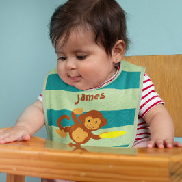 Frisbee Jungle Monkey Personalisiert Bib Babylätzchen