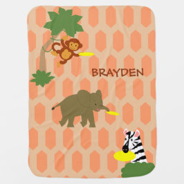 Frisbee Jungle Peach Baby Blanket Babydecke