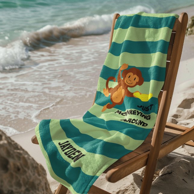 Frisbee Monkey Personalisiert Beach Handtuch (Von Creator hochgeladen)