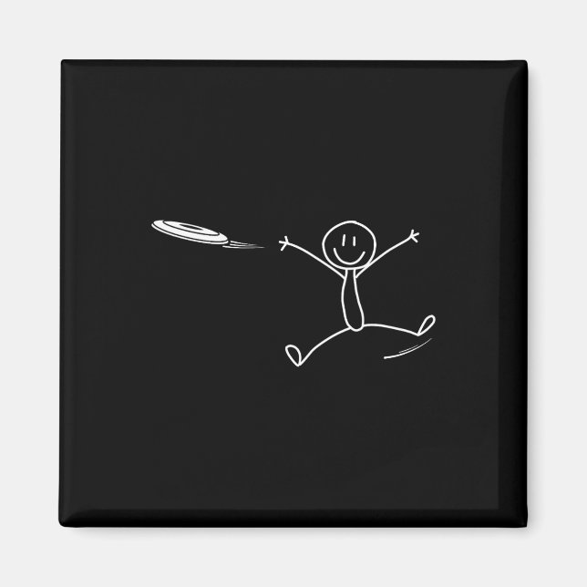 Frisbee Stickman Disc Golf Funny Ultimate Frisbee  Magnet (Vorne)