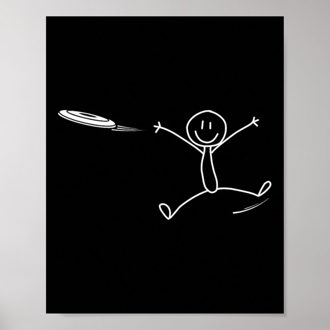 Frisbee Stickman Disc Golf Funny Ultimate Frisbee  Poster (Vorne)