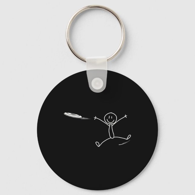 Frisbee Stickman Disc Golf Funny Ultimate Frisbee  Schlüsselanhänger (Vorderseite)