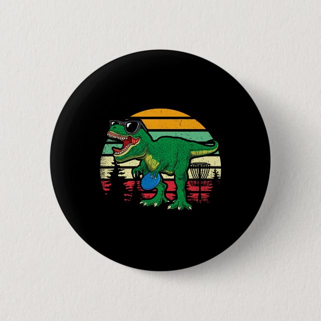 Frisbees Dino Süßer T Rex Dinosaurier Kinder Junge Button (Vorderseite)
