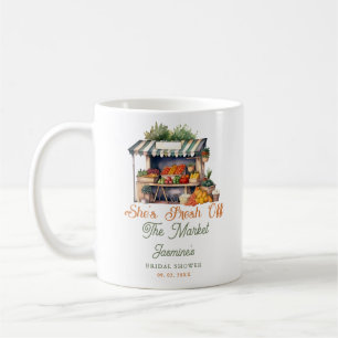 Frisch auf dem Markt Bauernmarkt-Junggesellinnenab Kaffeetasse