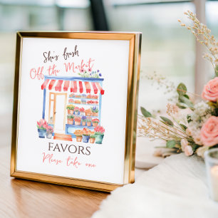 Frisch auf dem Markt Florale Hochzeitsdusche Gesch Poster