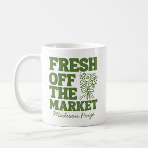 Frisch auf dem Markt Whimsical Grüne Brautparty Kaffeetasse
