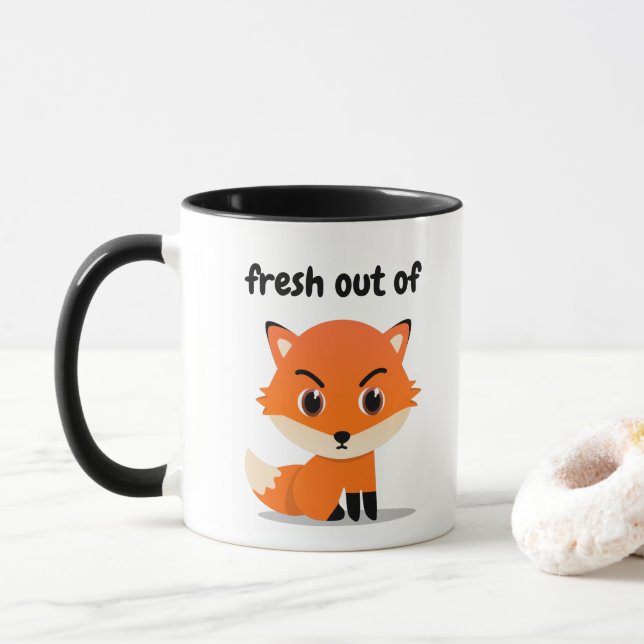 Frisch aus Fox - niedlicher sarkastischer Rotfuchs Tasse (Mit Donut)