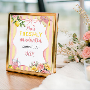 Frisch diplomierte Party-Deko - Pink Lemonade Bar Poster