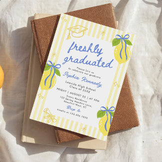Frisch diplomierte Zitrone Abschlussankündigung Einladung