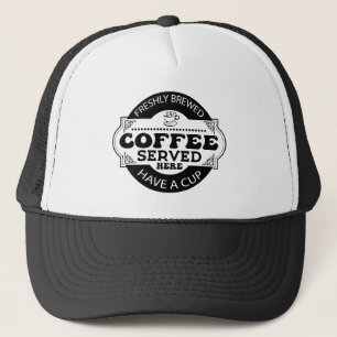 Frisch gebrühtem Kaffee täglich serviert Wortkunst Truckerkappe