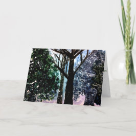 Frisch gefallene Schnee-Aquarell-Feiertags-Karte Feiertagskarte