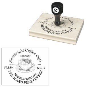 frisch gerösteter Kaffee-Cup Gummistempel