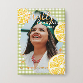 Frisch graduierte Zitronen-Gingham Button