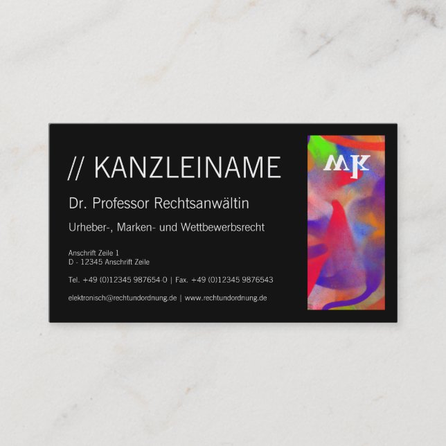 Frisch, modern, zeitgenössisch, kühn visitenkarte (Vorderseite)