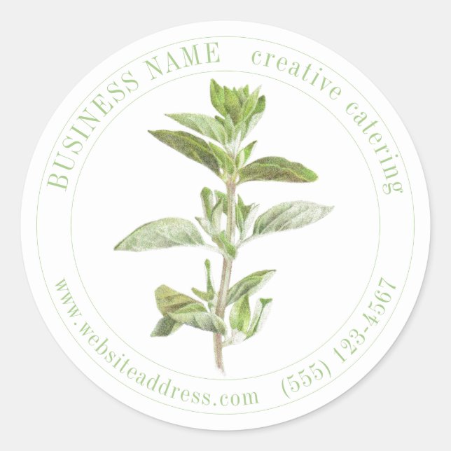 FRISCH OREGANO Biz ID Large Round Stickers (Vorderseite)