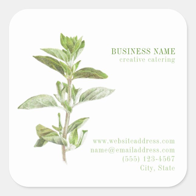 FRISCH OREGANO Biz ID Large Square Stickers (Vorderseite)