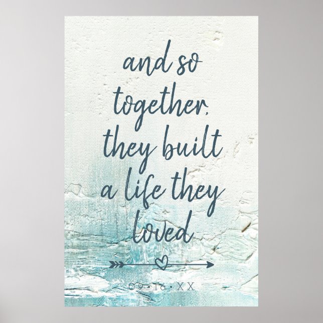 frisch verheiratetes Sprichwort Grunge Poster (Vorne)