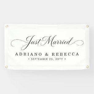 Frisch Vermählt Auto Banner Elegante Hochzeitsfl