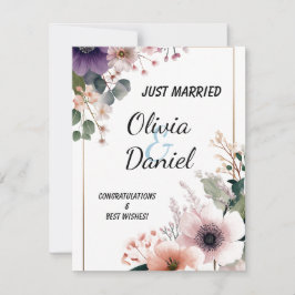 🌸 Frisch Vermählt - Florale Eleganz – Grußkarte RSVP Karte
