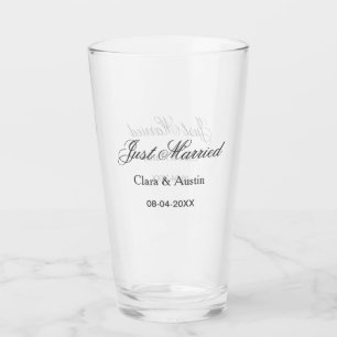 Frisch Vermählt Name des Paares Datum Jahr Hochzei Glas