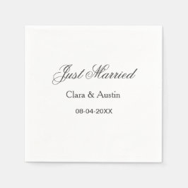 Frisch Vermählt Name des Paares Datum Jahr Hochzei Serviette