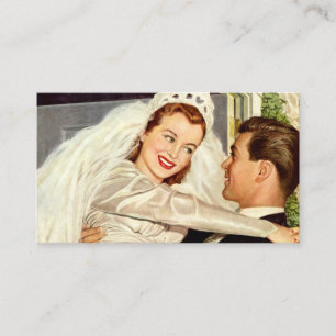 Frisch Vermählte auf einer Vintage-Hochzeit, glück Begleitkarte