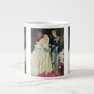 Frisch Vermählte bei einer Vintage-Hochzeit, glück Jumbo-Tasse