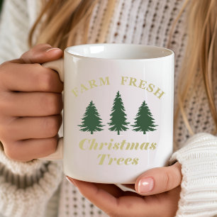 Frisch vom Bauernhof Weihnachts-Kiefern Kaffeetasse