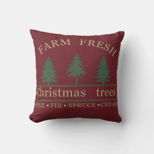 Frisch vom Bauernhof Weihnachts-Kiefern Kissen