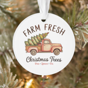 Frisch vom Bauernhof Weihnachtsbaum Rosa Lastwagen Ornament